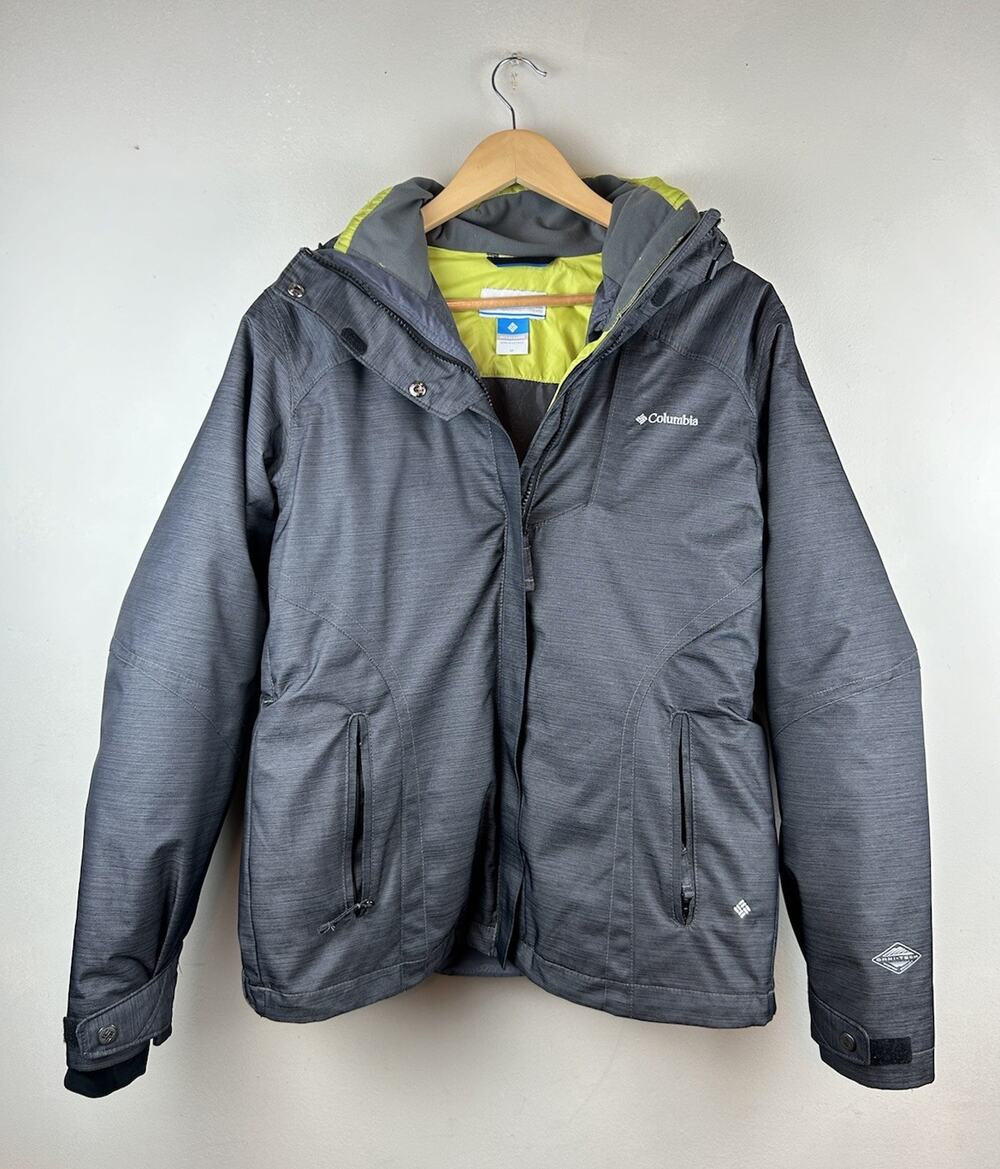 Columbia Interchange 2 Jackets 3in1 Gray Omni Tech Womens M Winter Jacket Coat